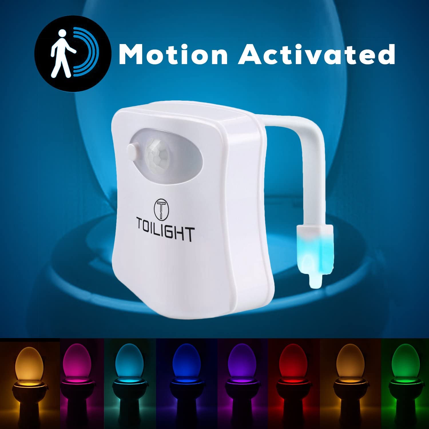 ToiLight The Original Toilet Bowl Night Light. Motion Sensor Fun & Cool Bathroom Accessory. Home Gadget for Men Women. Gifts for Men Dads Fathers Day Christmas. Funny Novelty Birthday Present - Image 4