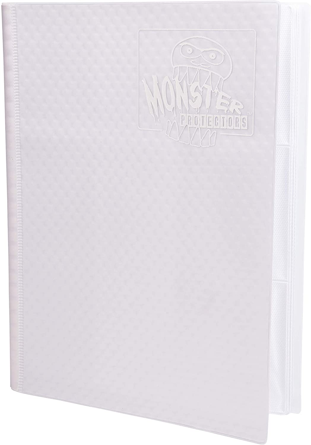Monster 9 Pocket Trading Card Binder, Holofoil White w White Pages Album