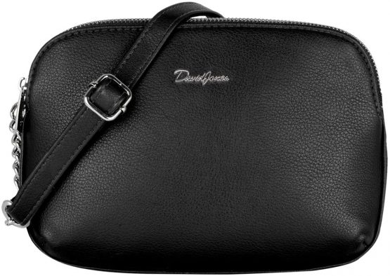 David Jones - Women's Small Crossbody Bag - Ladies Zipper Multi-Pockets Shoulder Bag - PU Leather Messenger Handbag - Classic Elegant City Saddle Bag - Work Travel Casual Everyday Purse Bag