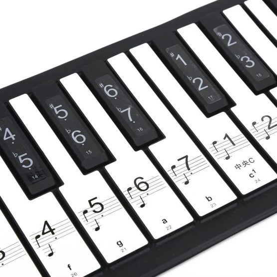 Piano keyboard Sticker, Removable 88 Keys Electronic Piano Keyboard Note White Keys Stickers Labels for Beginners(Transparent)