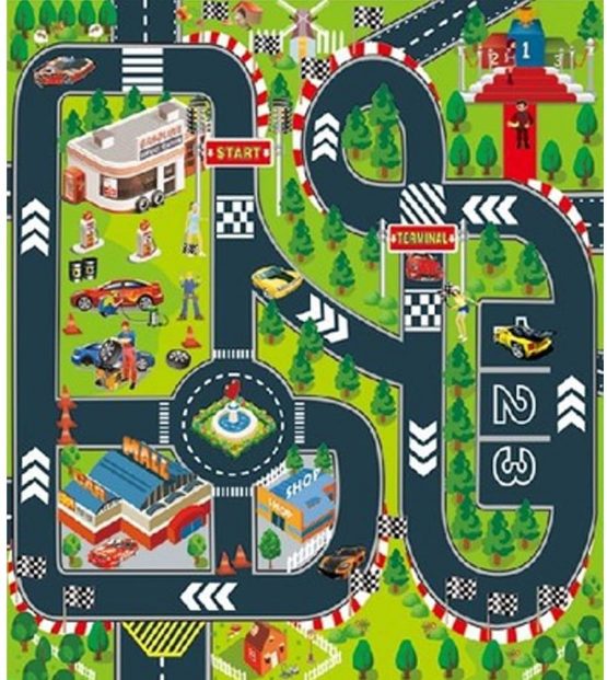 Road Playmat ,Carpet Playmat, Thin Great for Educational Road Traffic Mat,Ideal Gift for Travel/Indoor/Outdoor Safely