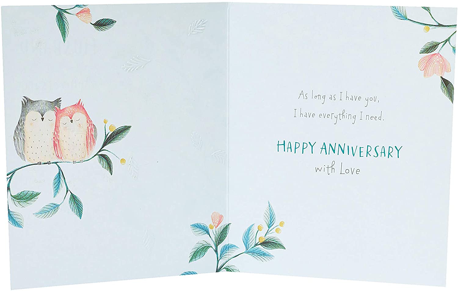 UK Greetings - To My Husband On Our Anniversary Greeting Card Foiled Greetings Cards, Light Blue, 159mm x 184mm - Image 2