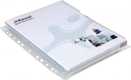 Rexel Nyrex A4 Plastic Punched Pocket Wallets with CD & Business Card Holders, Heavy Duty, Pack of 5, 2001016 - Image 2