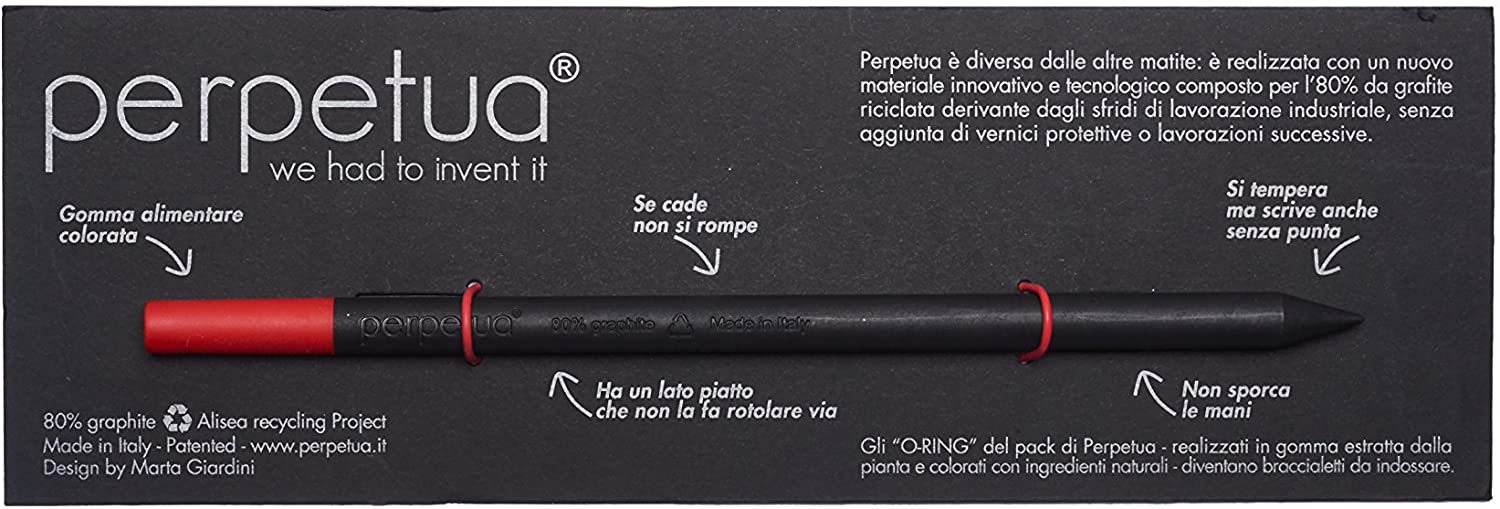 Perpetua, Recycled Graphite Pencil, Standard, 1, Red