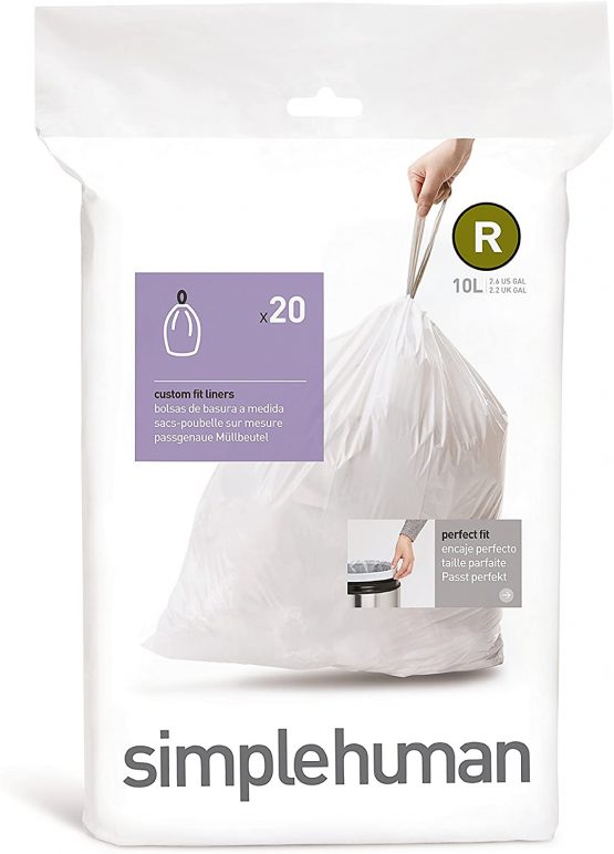 simplehuman CW0201 code R Custom Fit Bin Liners, White Plastic (Pack of 20 Liners)
