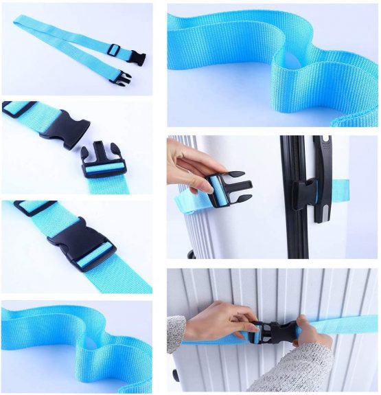 Luggage Straps 4Pack Adjustable Suitcase Belts Travel Packing Belt with Buckle Closure Baggage Security Straps 4 Colors - Image 4