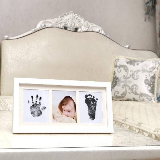 Norjews Baby Handprint and Footprint Photo Frame Kit for Newborn Boys and Girls, Safe Clean-Touch Ink Pad Included, Memorable Keepsake Box, Gift to New Parents for Christmas or Baby Shower - Image 3