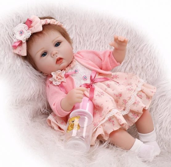 Pinky Lovely Soft Silicone Vinyl 17" 43cm Baby Doll Real Life Like Reborn Realistic Newborn Nurturing Dolls Toy Magnet Pacifier Xmas Gift