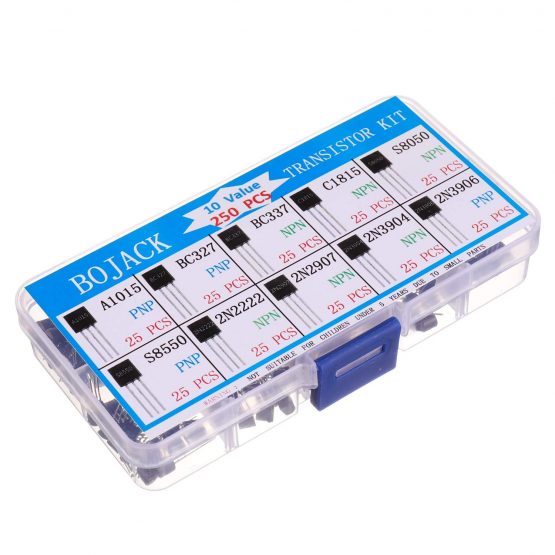 BOJACK 10 Values 250 Pcs A1015 BC327 BC337 C1815 S8050 S8550 2N2222 2N2907 2N3904 2N3906 PNP NPN Power General Purpose Transistors Assortment Kit - Image 2