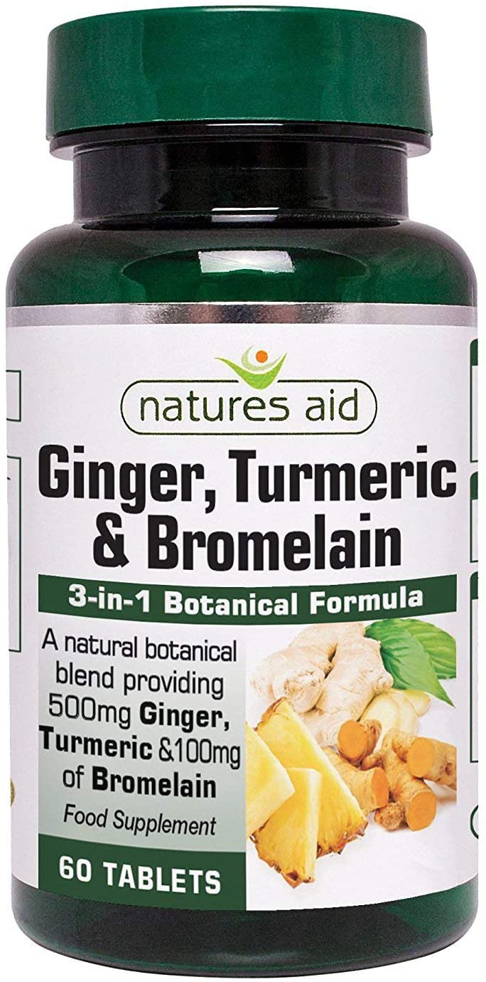Natures Aid Ginger Turmeric Bromelain, 60 Tablets BigaMart