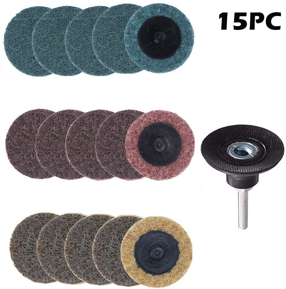 Type R Roloc Sanding Disc Yakamoz 15pcs 2 Inch Roll Lock Surface Conditioning Sanding Disc with ...