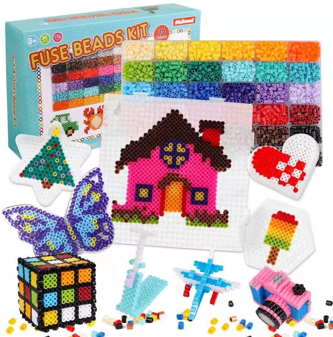 Meland Fuse Beads Kit 11000pcs 36 Colors Iron Beads Set for Kids with