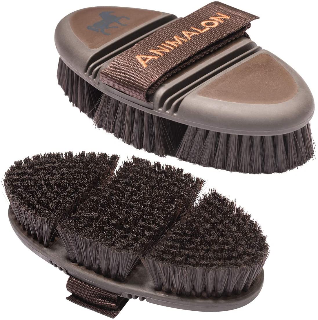 Animalon CareFlex Horse Grooming Brush, Flexible & Ergonomic Horse Hair Brush with Strap Closure for Any Horse Grooming Kit - Image 2