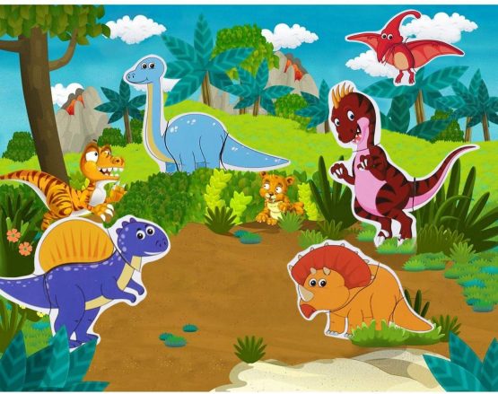 COOLJOY Wooden Magnetic Board Puzzle Games, 118 PCS Double Sided Jigsaw Dinosaur Pattern Drawing Easel Blackboard Educational Wood Toys for Boys Girls Kids Toddler 3 4 5 Year Olds - Image 2