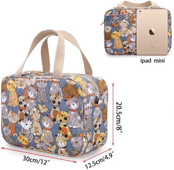 IGNPION Woman Large Travel Toiletry Bag Waterproof Wash Bag Make up Organizer Bag Cosmetic Bag Swimming Gym Bag (Cat) - Image 2