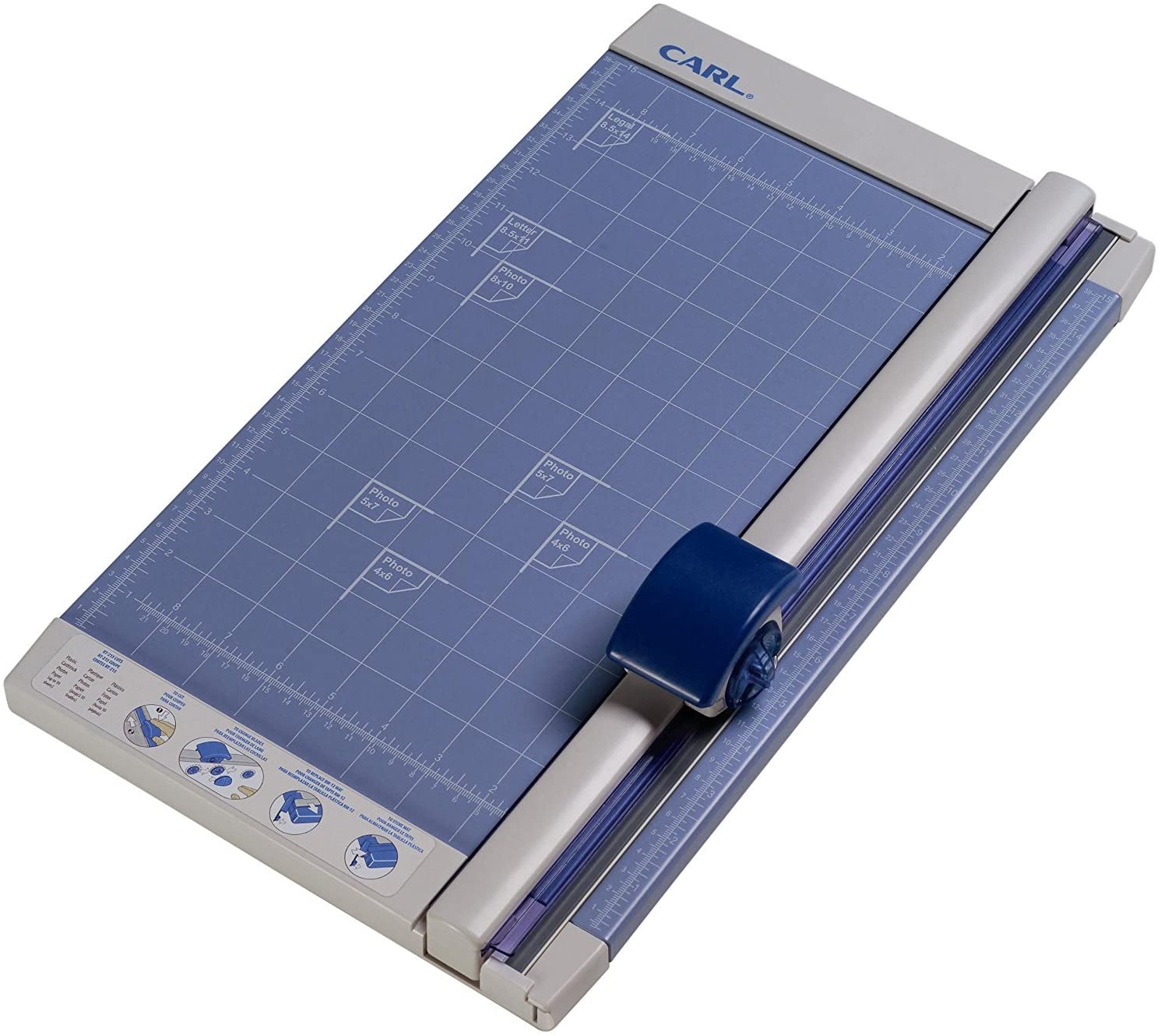 Carl Brands 12-inch Professional Rotary Trimmer, Blue/Ivory, 25.4L x 10.2W cm