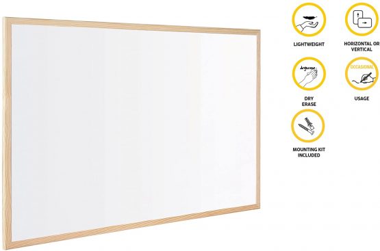 Bi-Office MP03001010 Whiteboard Budget, Wood Frame, 60 x 40 cm - Image 3