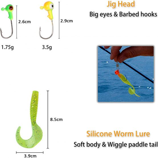 SHADDOCK 110pcs Fishing Bait Rigs Kit Fishing Accessories Kit Includes Steel Wire Leaders,Fishing Line,Float Bobbers,Hard Lures,Hooks,Swivels,Treble Hooks,Jig Heads,Corns for Fishing - Image 4