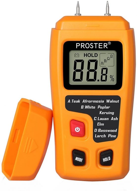 Moisture Meter Damp Meter RZMT-10 MD Digital Wood Moisture Meter Handheld Moisture Tester Detector Humidity Measuring with HD LCD for Wood Firewood Cardboard Paper (Range 0-99.9%)