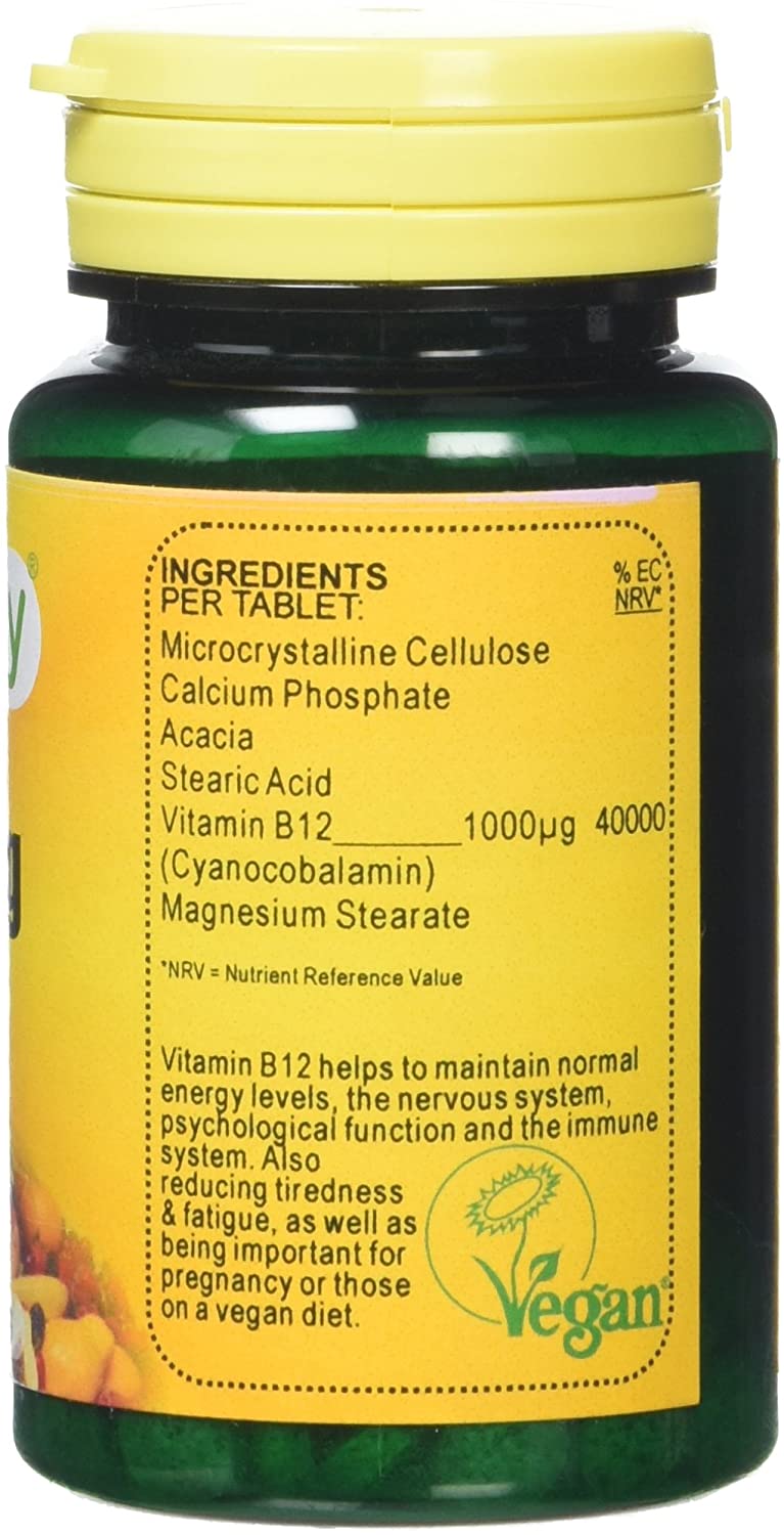 Veganicity B12 1000µg : High Strength Vitamin B12 Supplement : 90 Tablets, in a Planet-Friendly 99% Recycled Pot - Image 3