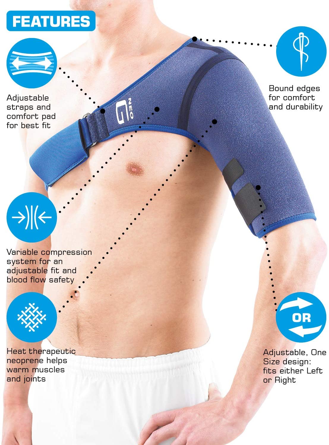 Neo G Shoulder Support for Rotator Cuff, Dislocated Shoulders, Joint