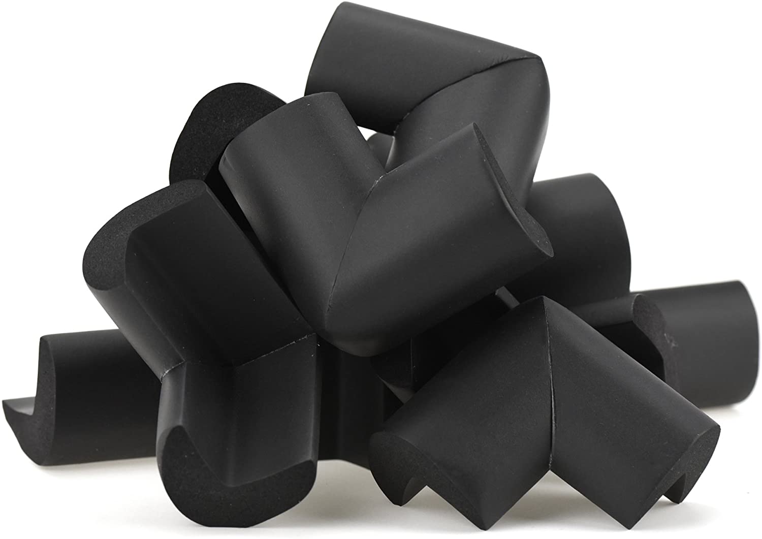 FiveSeasonStuff Table Corner Protectors for Kids, Black | L-shape Jumbo (T: 5-14mm)