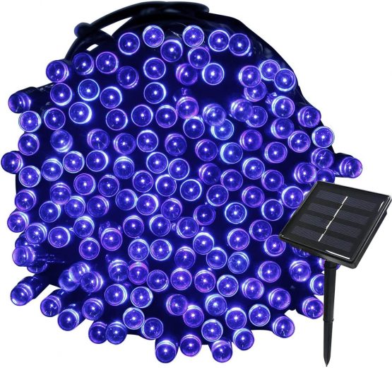 Tuokay, Solar Garden Lights, Outdoor Fairy Lights, Waterproof 72ft 22m 200 LED 8 Twinkling Modes, Decorative Lighting String Lights for Home, Gazebo, Patio, Lawn, Wedding Ornament (Blue)