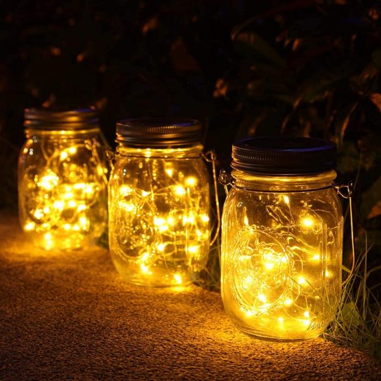 3 Pack Solar Mason Jar Lights,30 LED Water-Proof Outdoor Solar Lanterns,Garden Lights,Hanging Lights for Outside,Wedding, Party, Bar, Garden,Christmas,Table,Tree,etc. 