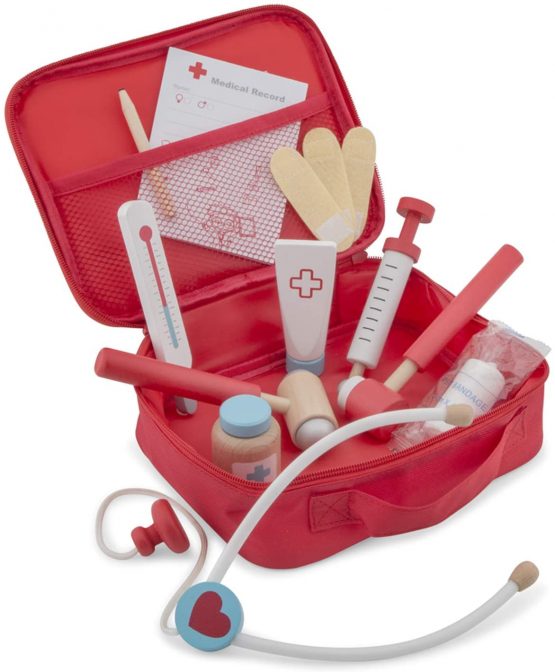 New Classic Toys 18291 Doctor Set 3 Years and Up Educational Color Perception Toy for Preschool Age Toddlers Boys Girls, Red - Image 2