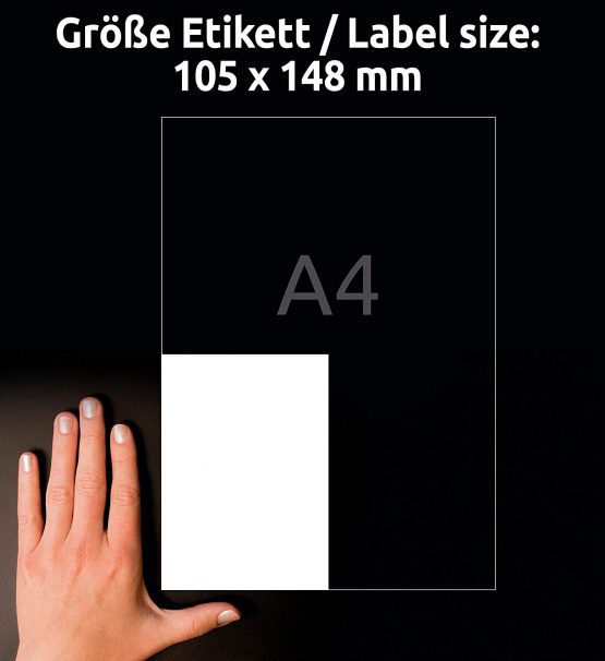 Avery Zweckform Protection & Security Labels 105 x 148 mm Weatherproof Film 20 Blatt White - Image 2