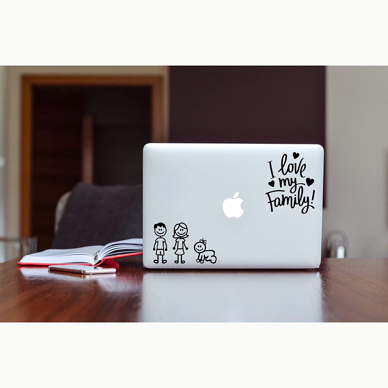 Autodomy Happy Family Stickers Pack of 15 Units + Sticker I Love My Family, White, large - Image 3