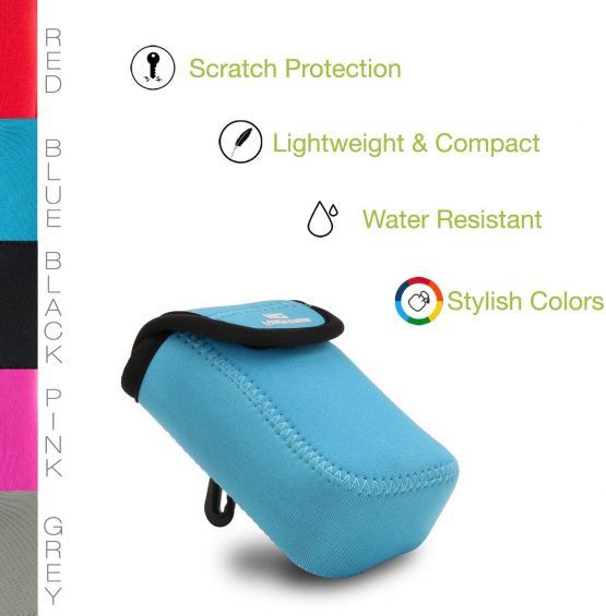 MegaGear MG703 Ultra Light Neoprene Camera Case compatible with Panasonic Lumix DC-TZ95, DC-TZ90, DMC-TZ80 - Blue - Image 4