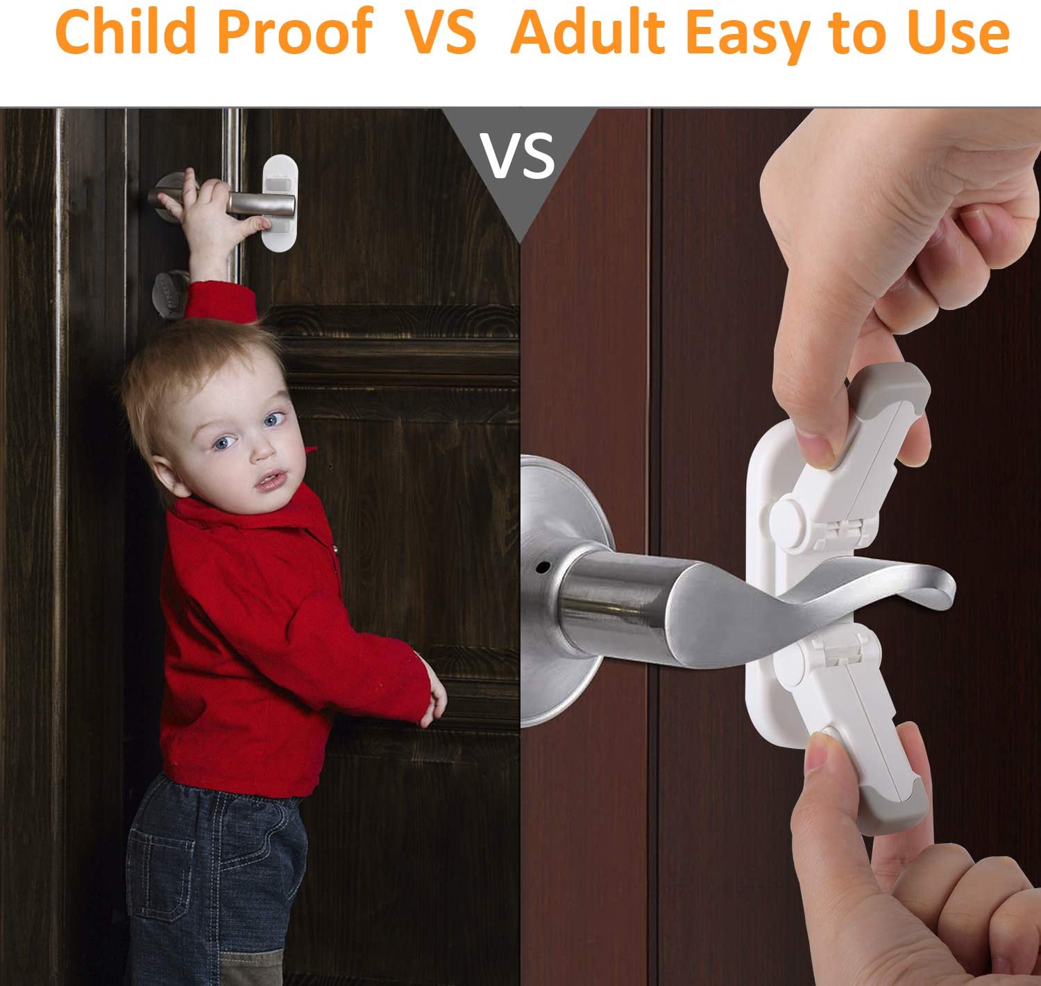 REDTRON Door Level Lock (Upgraded), 2 Pack Child Safety Door Handle