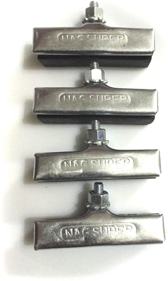 eRadius 4 x Rod Brake Blocks Pads Angle Sided Vintage Raleigh Rodster Bike Bicycle Silver - Image 2