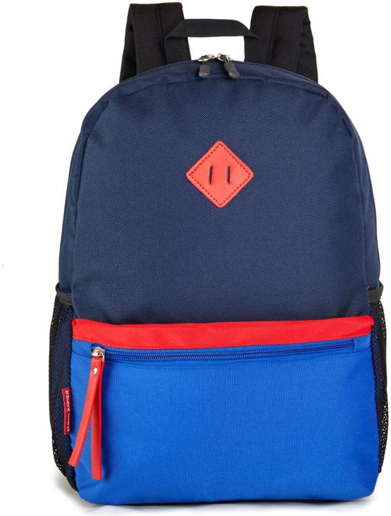 HawLander Kids Backpack, School Bag for Boys Aged 3 to 6 Years, with Chest Strap, Navy Blue