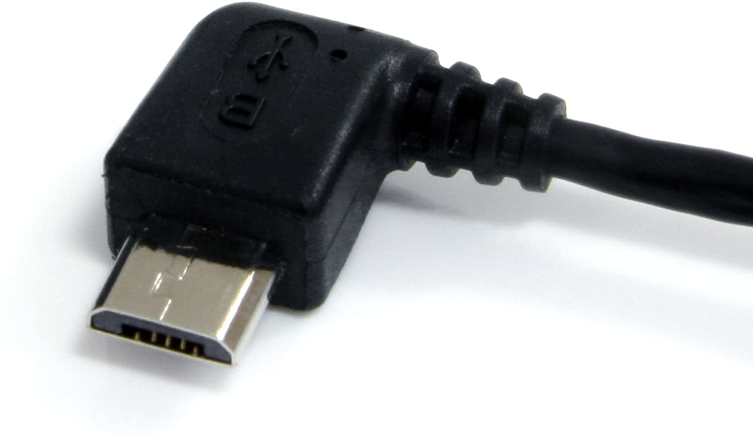 StarTech.com UUSBHAUB1LA 1 ft (0.3 m) USB to Micro USB Cable, USB 2.0 A to Left Angle Micro B, Black, Micro USB Cable - Image 2