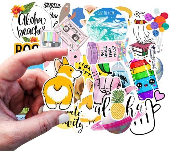 Cute VSCO Stickers for Water Bottles, 103 Pack Waterproof Aesthetic Trendy Stickers for Teens,Girls,Kids, Laptop Stickers for Phone,Luggage, Skateboard (103pcs-Y+P) - Image 4
