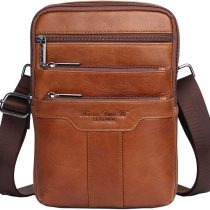 Xieben Vintage Leather Shoulder Messenger Bag for Men Travel Business Crossbody Pack Wallet Satchel Sling Chest Bags