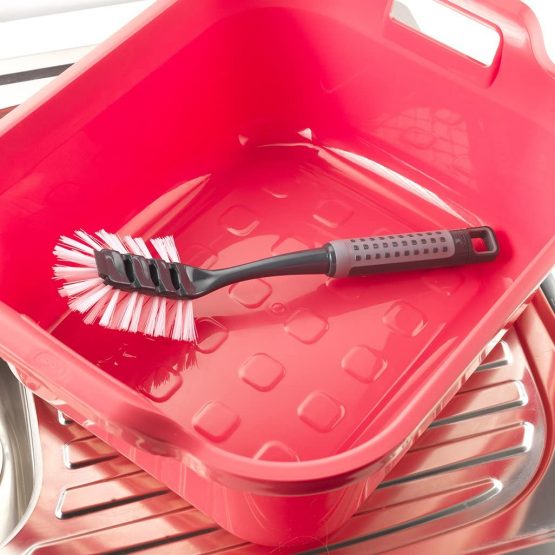 Addis 517698 ComfiGrip Washing Up Dish Brush with Scraper, Metallic Graphite, 6 x 8 x 30 cm - Image 2