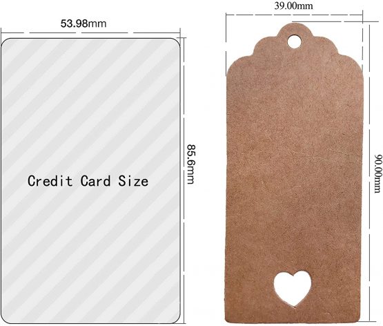100 pcs Gift Tags Christmas Tree Tags Kraft Paper Hanging Ornament Gift Tags Parcel Tags Luggage Label String Pendant Decal, Brown - Image 2
