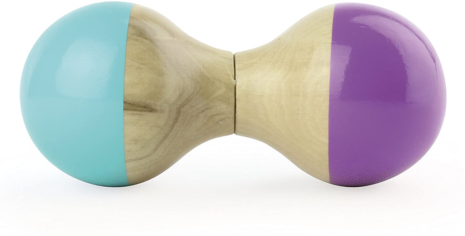 Vilac - Rattle Jura Turquoise and Purple, Turquoise Et Violet, Small (6.4 x 13.0 x 6.6 cm)