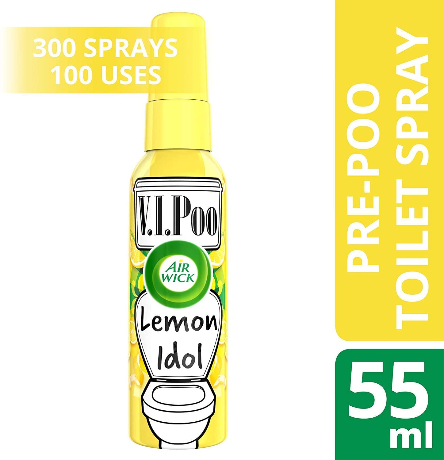 Air Wick VIPoo 55 ml Lemon Idol Spray, Yellow, 55 ml (Pack of 1)