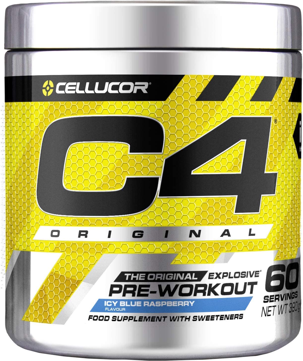 C4 Original Beta Alanine Sports Nutrition Bulk Pre Workout Powder for Men & Women, Yellow, 60 Servings