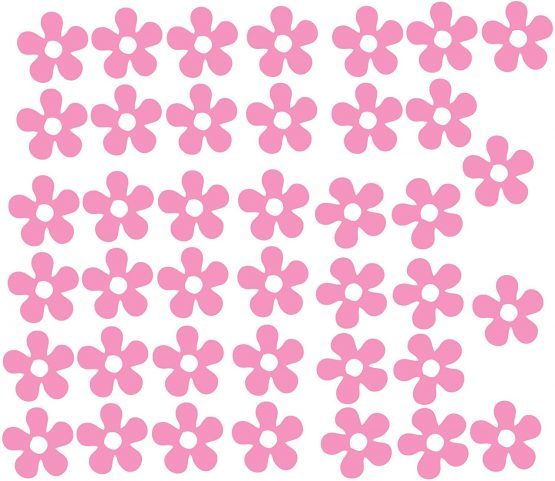 Pack of 40 Vinyl Flowers Stickers Car Bike Sccoter Helmet Decal Graphic Girls Laptop Decorative