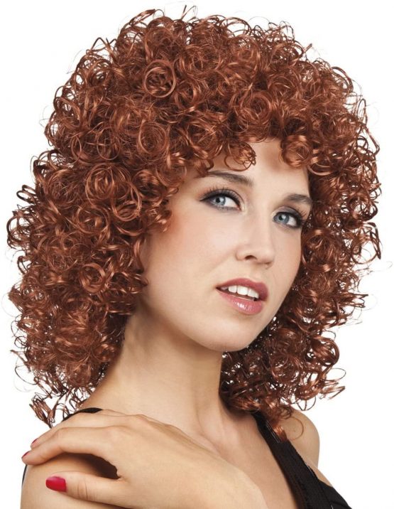 Boland 10103214 BOL86239 Fashion Club Frisee' Curly Wig, Brown, Chestnut, One Size