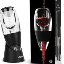 Hotder Wine Aerator Decanter with Base Gift Set for Red Wine Black for Christmas Gift