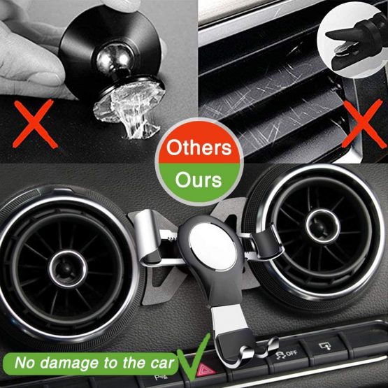 AYADA Phone Holder for A3 8V, Phone Mount Cell Phone Holder Gravity Auto Lock Aluminum Alloy Stable Easy to Install S3 Sportback Hatchback Cabriolet 2013 2014 2015 2016 2017 2018 2019 Accessories - Image 3