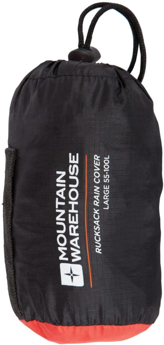 Mountain Warehouse Large Rucksack Rain Cover 55-100L, Shower Proof Backpack Protection, Packed in a Bag Rainproof Cover, Ripstop drawstring bag -For travelling, Walking - Image 2