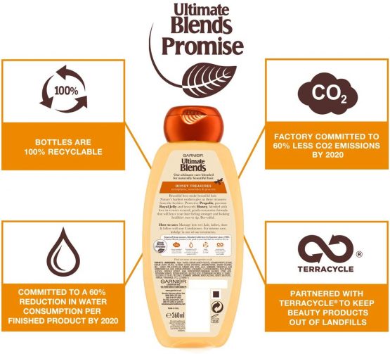 Garnier Ultimate Blends Honey Treasures Shampoo & Conditioner Set | Strengthening for Dry Damaged Hair 360 ml - Image 2
