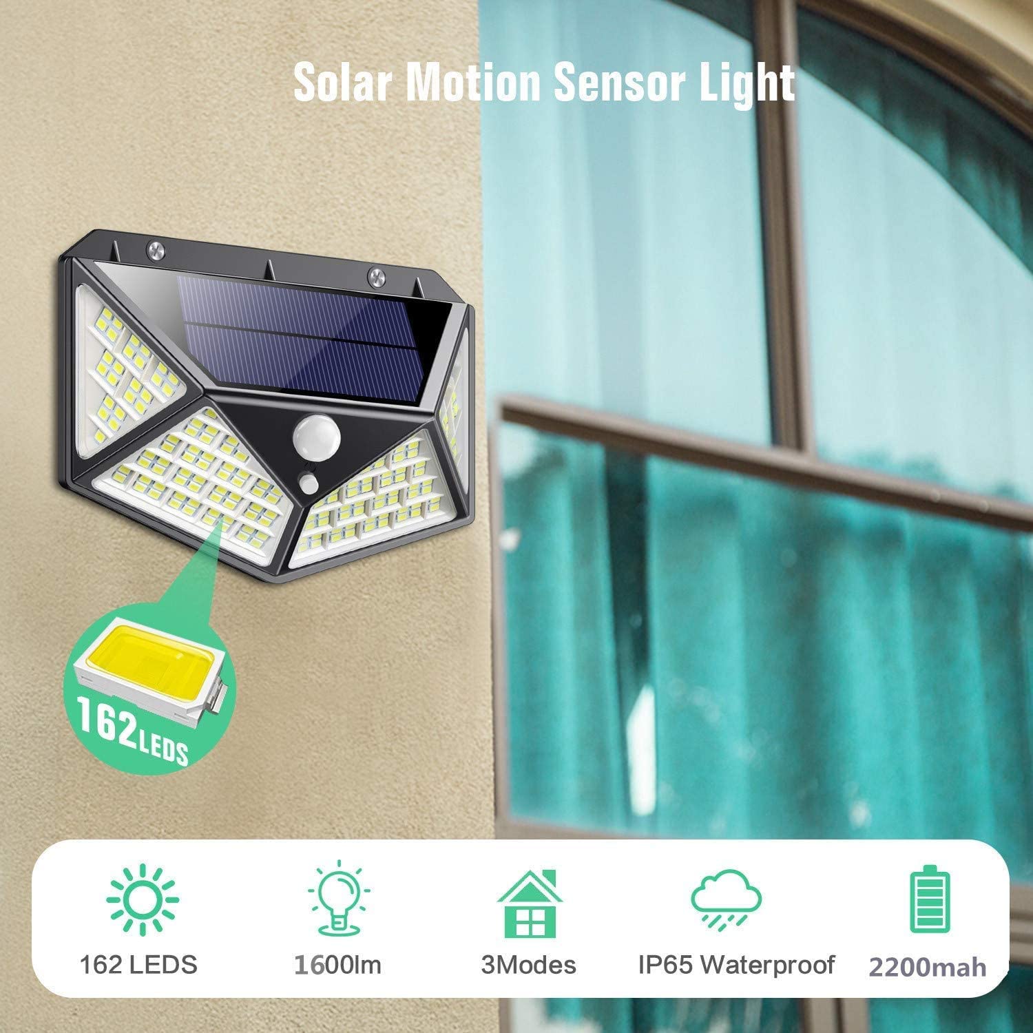 à énergie Solaire Lumières 3 qtshine Solar Lights Outdoor 162 DEL 2020 Newest Version 